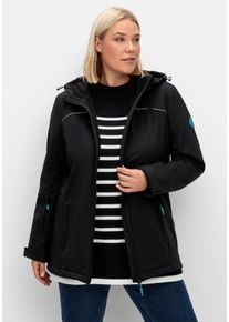 Große Größen Skijacke aus Softshell, wasser- und windabweisend Gr. 52 schwarz von sheego für Damen