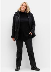Große Größen Funktionshose aus Softshell, wasser- und windabweisend Gr. 58 schwarz von sheego für Damen