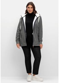 Große Größen Kuschelige, melierte Leggings mit breitem Bund Gr. 56 schwarz von sheego für Damen