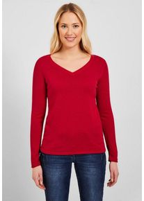 Cecil V-Ausschnitt-Pullover mit femininem V-Ausschnitt, rot