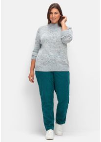 Große Größen Gerade Cordhose mit Gummizugbund Gr. 50 blau von sheego für Damen