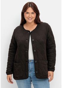 Große Größen Leicht wattierte Sweatjacke mit Steppung Gr. 44/46 schwarz von sheego für Damen