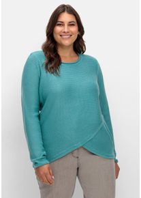 Große Größen Pullover im Lagenlook, in Rippstruktur Gr. 46 blau von sheego für Damen