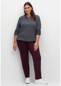Große Größen Leicht glänzende Schlupfhose mit Fleece-Innenseite Gr. 46 rot von sheego für Damen