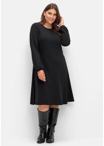 Große Größen Kleid aus Interlock, mit ausgestelltem Rock Gr. 50 schwarz von sheego für Damen