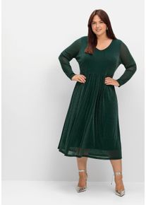 Große Größen Abendkleid mit Mesh und Effektgarn Gr. 44 grün von sheego für Damen
