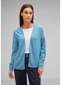 Shirtjacke Street One Gr. 34, blau (light aquamarine blue meliert) Damen Shirts Jersey aus Feinstrick