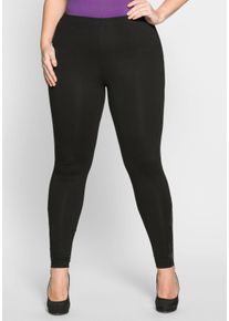 Große Größen Leggings mit Spitzeneinsatz Gr. 40 schwarz von sheego für Damen