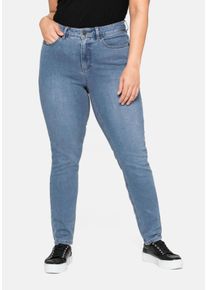 Große Größen Skinny Power-Stretch-Jeans in 5-Pocket-Form Gr. 50 blau von sheego für Damen
