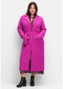 sheego loves miss goodlife Große Größen Bouclé-Wollmantel mit Gürtel und Taschen Gr. 52 pink von sheego für Damen