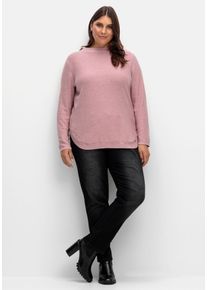 Große Größen Schmale Jeans mit Rippstrick-Dehnbund Gr. 44 schwarz von sheego für Damen