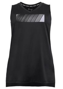 Große Größen Funktionstanktop mit Frontdruck Gr. 54 schwarz von sheego für Damen