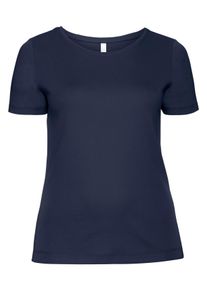 Große Größen BASIC T-Shirt mit rundem Ausschnitt Gr. 40/42 blau von sheego für Damen