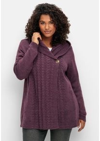 sheego by Joe Browns Große Größen Cardigan mit Kapuze und Knopfverschluss Gr. 40/42 lila von sheego für Damen