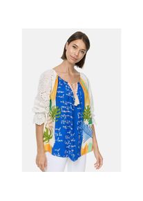 PM SELECTED Damen Romantische Tunika Bluse im Mustermix mit Spitze in Einheitsgröße PM61