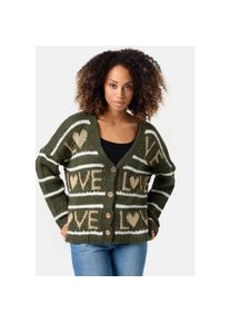 PM SELECTED Damen Festliche Strickjacke mit Love Muster in Einheitsgröße PM68