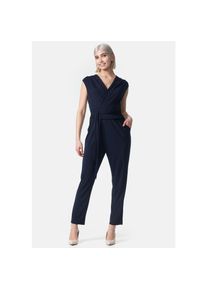 PM SELECTED Damen Overall Business Jumpsuit Wickeloptik mit Bindegürtel ohne Ärmel in Einheitsgröße PM36