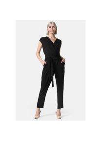 PM SELECTED Damen Overall Business Jumpsuit Wickeloptik mit Bindegürtel ohne Ärmel in Einheitsgröße PM36