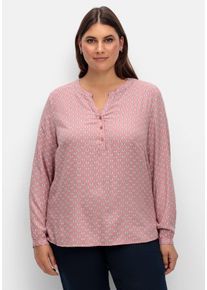 Große Größen Tunika mit Alloverdruck und Knopfleiste Gr. 40 rosa bedruckt von sheego für Damen