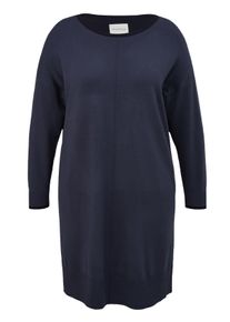 TRIANGLE Große Größen Strickkleid in Kontrastfarbe und Midilänge Gr. 50 blau für Damen
