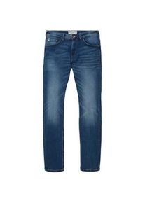 Tom Tailor DENIM Herren Slim Piers Soft-Stretch-Jeans, blau, Logo Print, Gr. 28/32