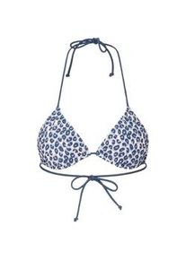 Tom Tailor Damen Triangel Bikinitop mit Leo-Print, blau, Animalprint, Gr. 36