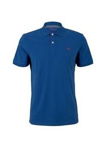 Tom Tailor Herren Basic Poloshirt, blau, Uni, Gr. S