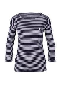 Tom Tailor Damen Gestreiftes Shirt mit 3/4 Arm, blau, Streifenmuster, Gr. XXL