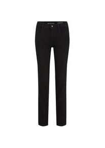 Tom Tailor Damen Alexa Straight Jeans, schwarz, Logo Print, Gr. 27/32