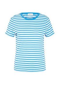 Tom Tailor DENIM Damen Gestreiftes T-Shirt, blau, Streifenmuster, Gr. XS