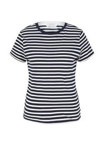 Tom Tailor DENIM Damen Gestreiftes T-Shirt, weiß, Streifenmuster, Gr. XL