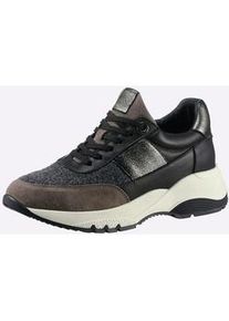 Spot-Light Sneaker HEINE Gr. 36, grau (schwarz, grau, gemustert) Damen Schuhe Schnürer