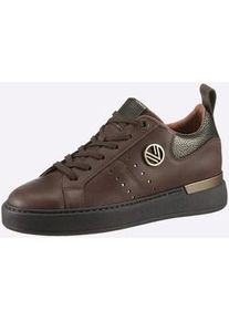 Sneaker HEINE Gr. 41, braun (braun, bronzefarben) Damen Schuhe Schnürer