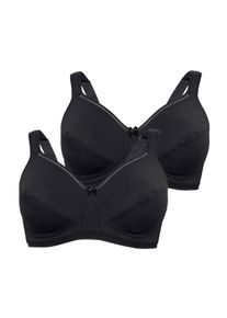 Große Größen Doppelpack BHs ohne Bügel Gr. 100F schwarz von sheego für Damen