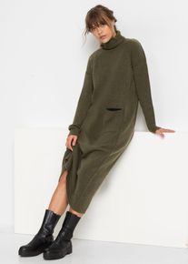 bonprix Strickkleid mit Rollkragen, gr&uuml;n, Gr.52/54 (XXL), Langes Strickkleid mit Rollkragen und seitlicher Tasche