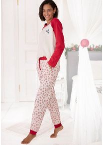 Lascana Schlafanzug mit winterlichen Motiven, rot
