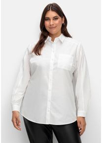 Große Größen Longbluse mit Glitzerdetails Gr. 54 beige von sheego für Damen