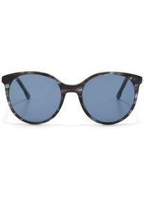 Tom Tailor Damen Retro Sonnenbrille mit runden Gläsern, blau, Logo Print, Gr. ONESIZE