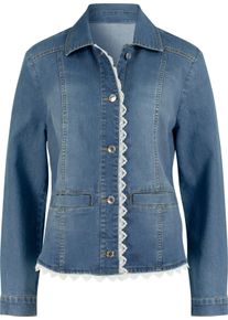 Damen Jeans-Blazer in blue-bleached ,Größe 50, WITT Weiden, 81% Baumwolle, 17% Polyester, 2% Elasthan