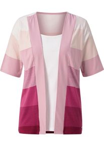 Damen 2-in-1-Shirt in malve-hellrosé-gemustert ,Größe 46, WITT Weiden, 95% Viskose, 5% Elasthan