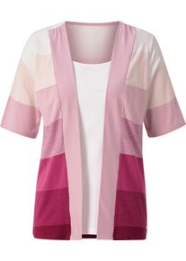 Damen 2-in-1-Shirt in malve-hellrosé-gemustert ,Größe 40, WITT Weiden, 95% Viskose, 5% Elasthan