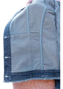 Damen Jeans-Blazer in blue-stone-washed ,Größe 50, WITT Weiden, 56% Baumwolle, 19% Polyester, 14% Lyocell, 10% Viskose, 1% Elasthan