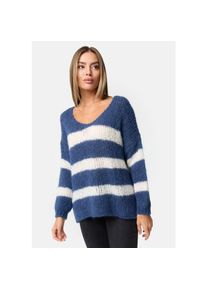 PM SELECTED Damen Warmer Strickpullover Pullover mit Candy Stripes in Einheitsgröße PM67