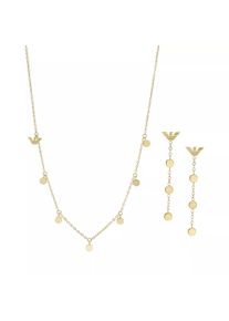 Emporio Armani Halskette - Stainless Steel Necklace and Earrings Set - in gold - Halskette für Damen