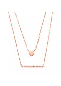 Michael Kors Halskette - 14K Gold-Plated Sterling Silver Double Layer Heart - in gold - Halskette für Damen