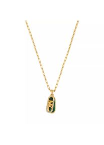 Michael Kors Halskette - 14K Gold-Plated Malachite Acetate Dog Tag Necklace - in gold - Halskette für Damen