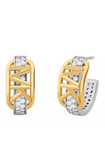 Michael Kors Ohrringe - Sterling Silver Pavé Empire Link Huggie Earrings - in mehrfarbig - Ohrringe für Damen