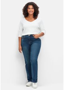 Große Größen Gerade Stretch-Jeans mit Bodyforming-Effekt Gr. 40 blau von sheego für Damen