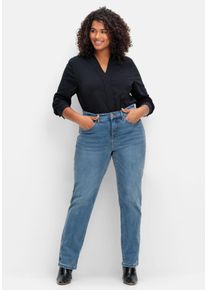 Große Größen Gerade Stretch-Jeans mit Bodyforming-Effekt Gr. 27 blau von sheego für Damen