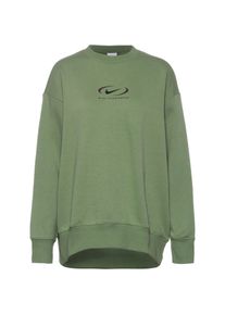 Nike Swoosh Sweatshirt Damen - oliv - Gr. XS - Baumwolle/Polyester